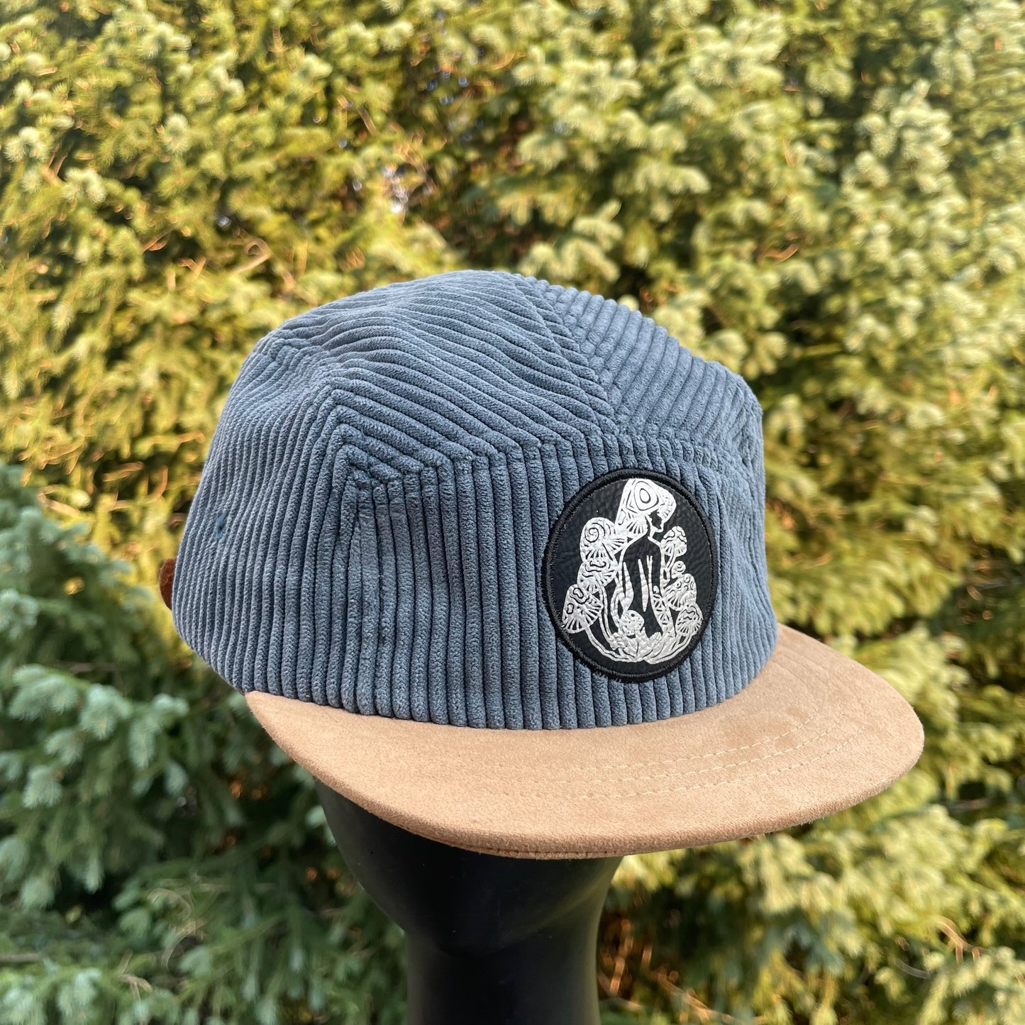 Blue Corduroy - 5 Panel Hat - Short Brim