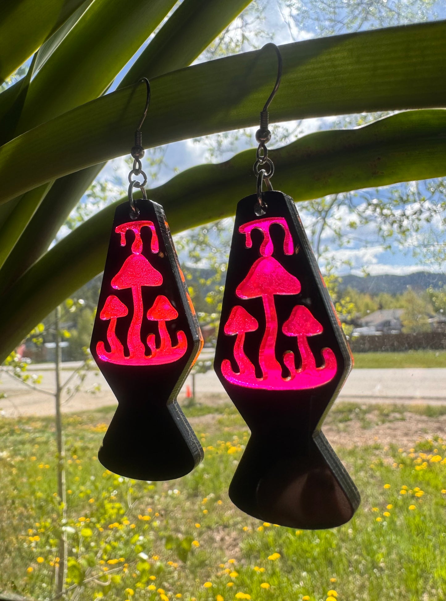 Lava Lamp Mushroom Earrings