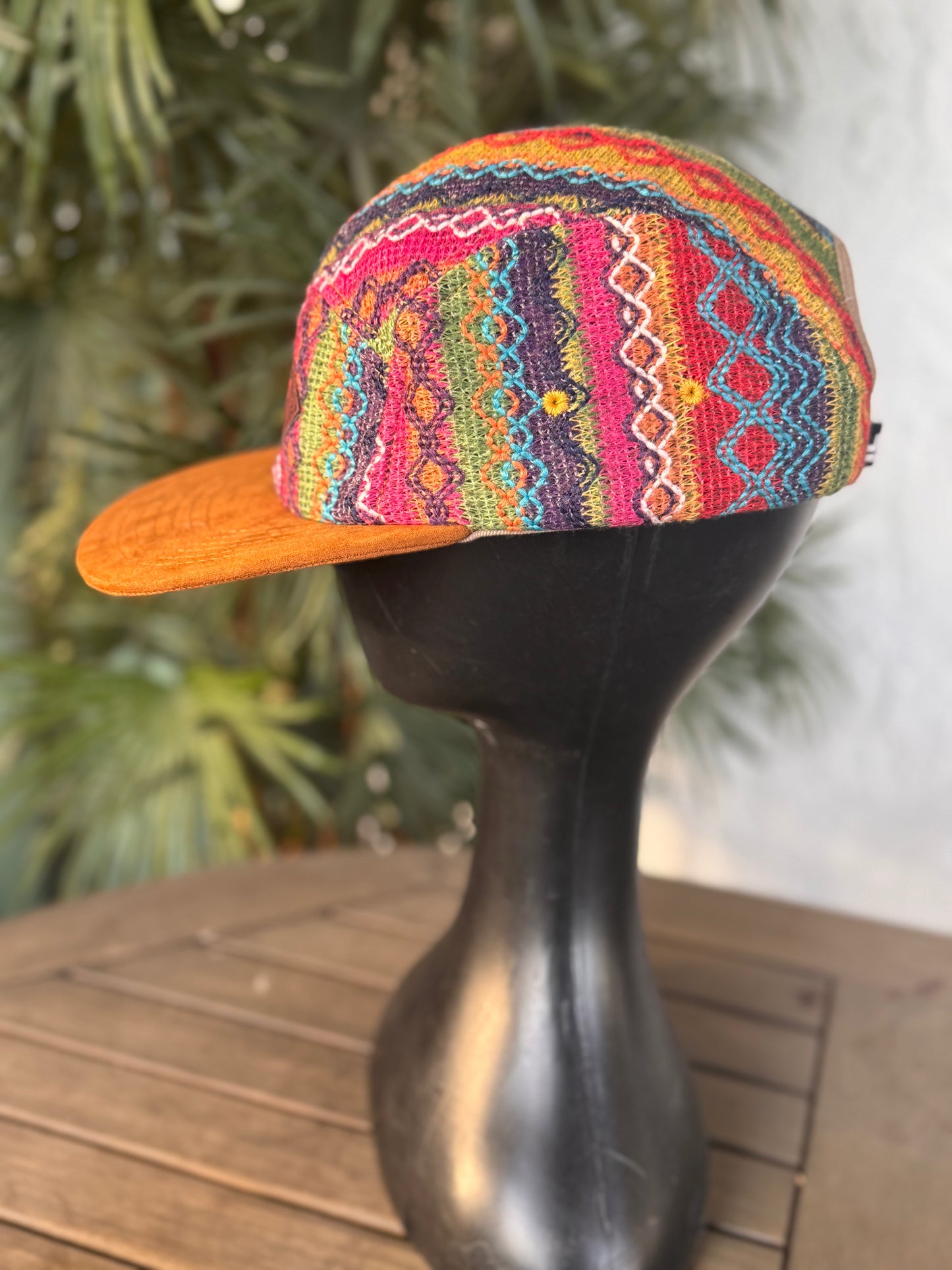 Woven Rainbow - 5 Panel - Long Brim
