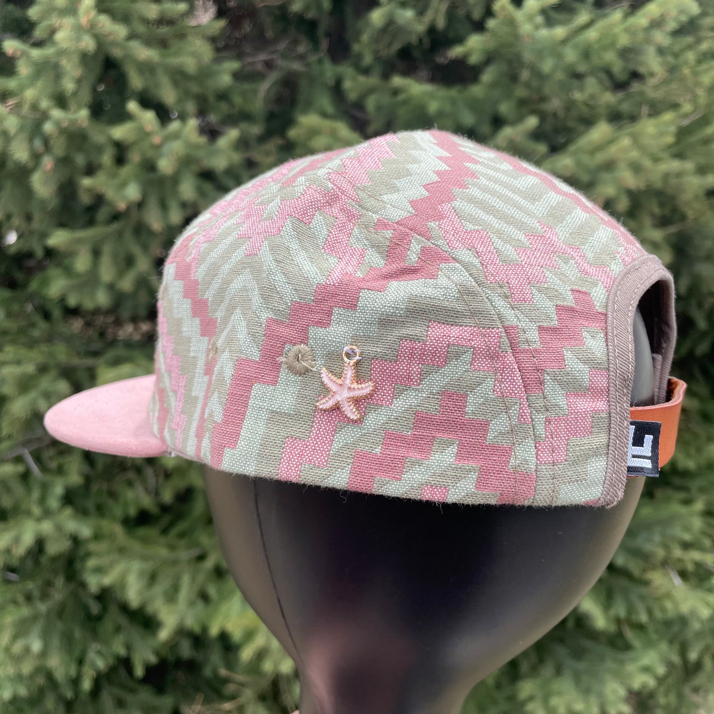Pink chiffon - 5 Panel Hat - Short Brim