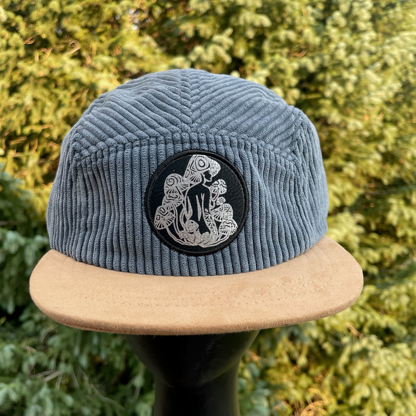 Blue Corduroy - 5 Panel Hat - Short Brim