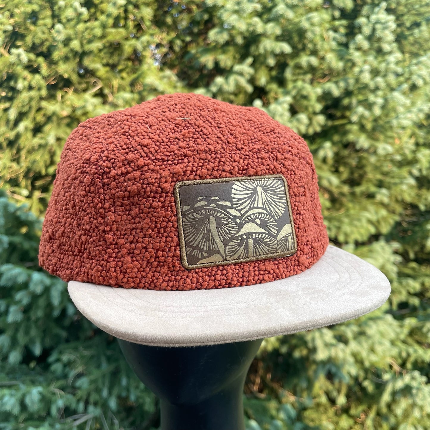 Burnt Orange Corduroy - 5 Panel Hat - Short Brim