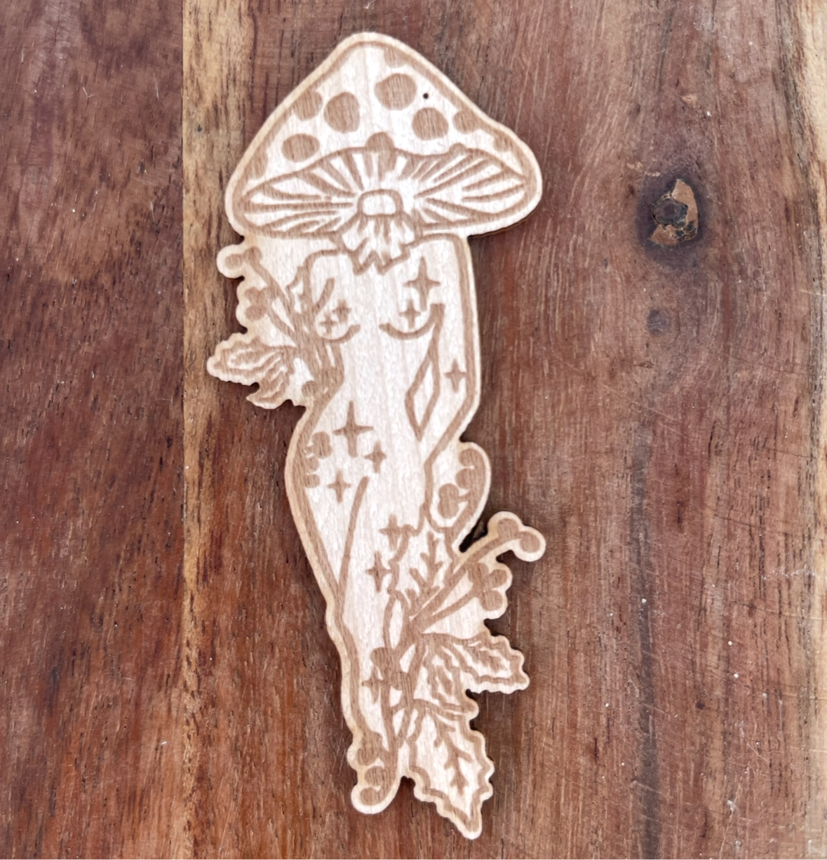 Laser-engraved Wood Stickers
