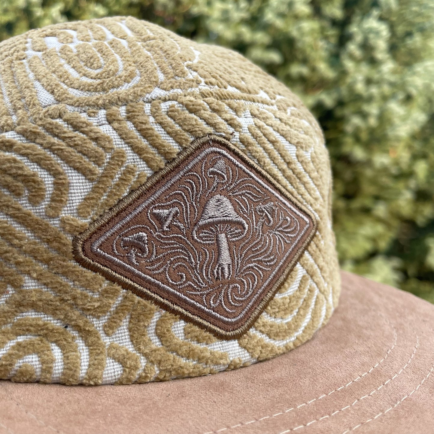 Golden Swirl- 5 Panel Hat - Short Brim
