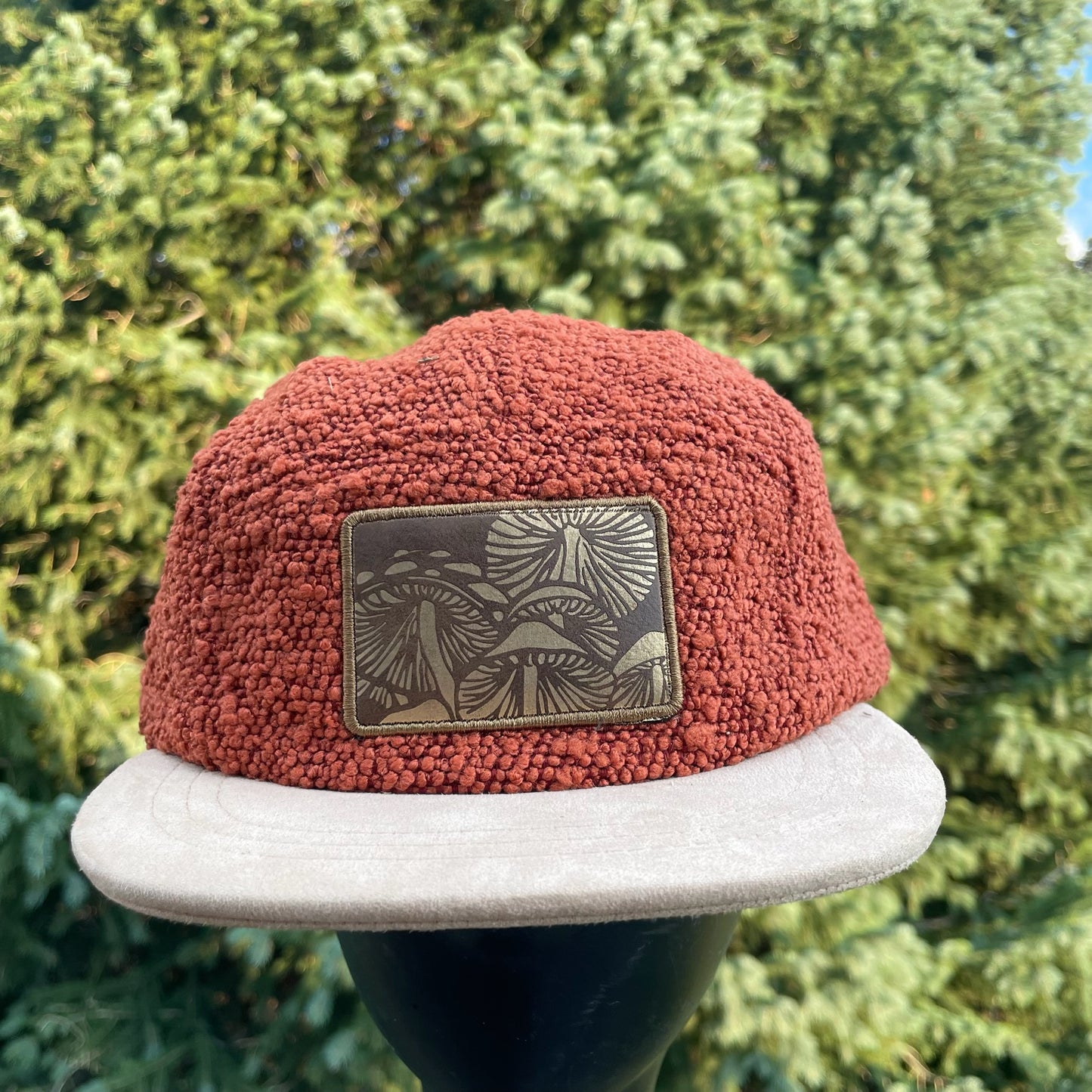 Burnt Orange Corduroy - 5 Panel Hat - Short Brim