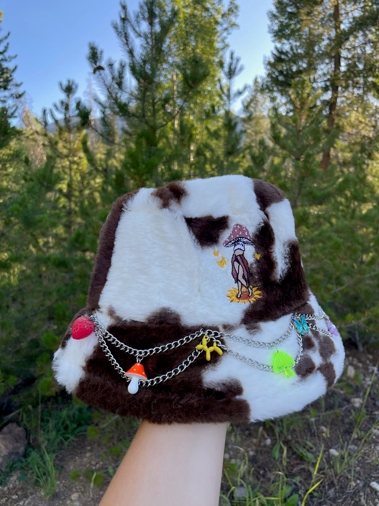 Dark Brown Cow Bucket Hat 4