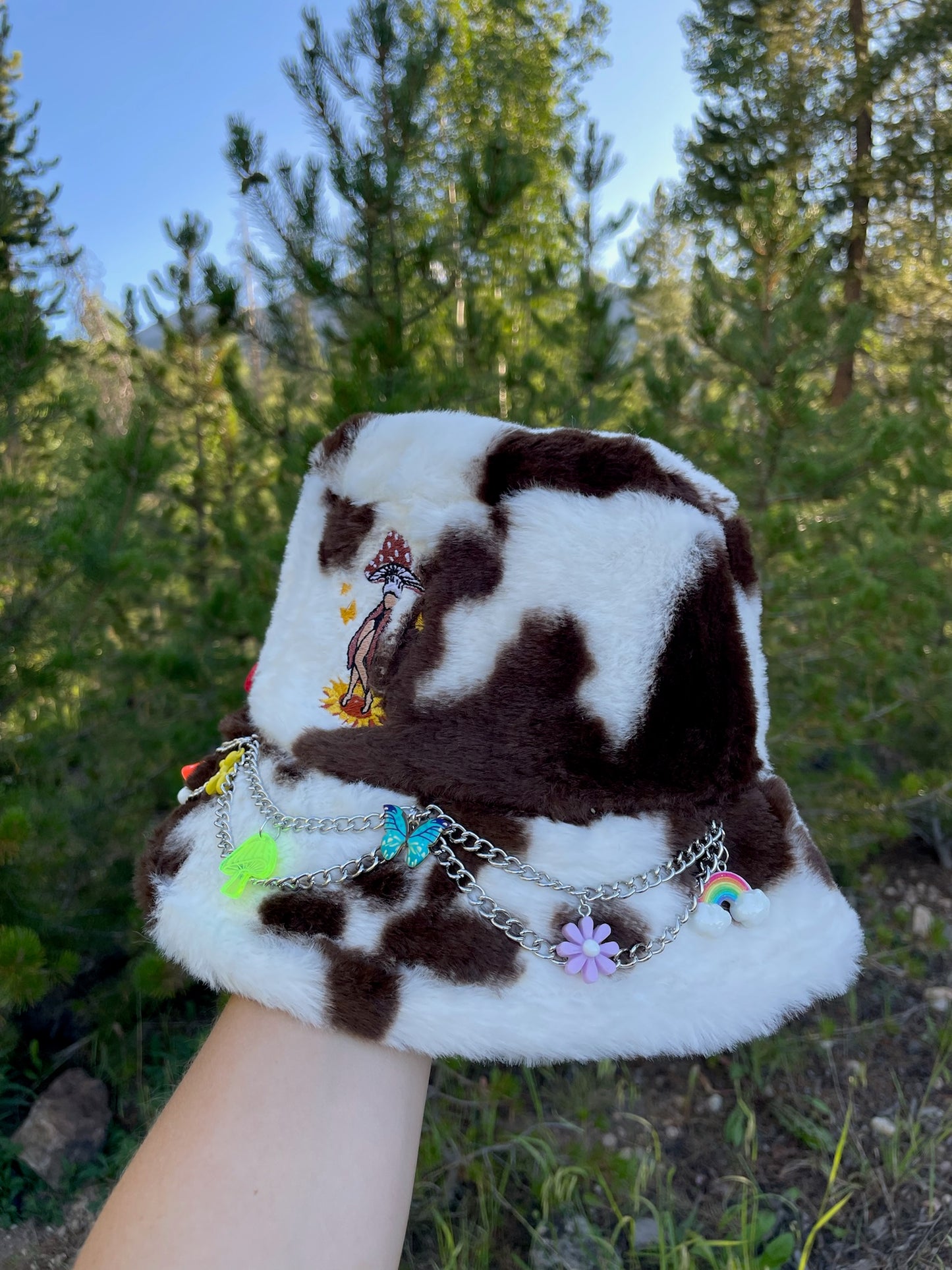 Dark Brown Cow Bucket Hat 4