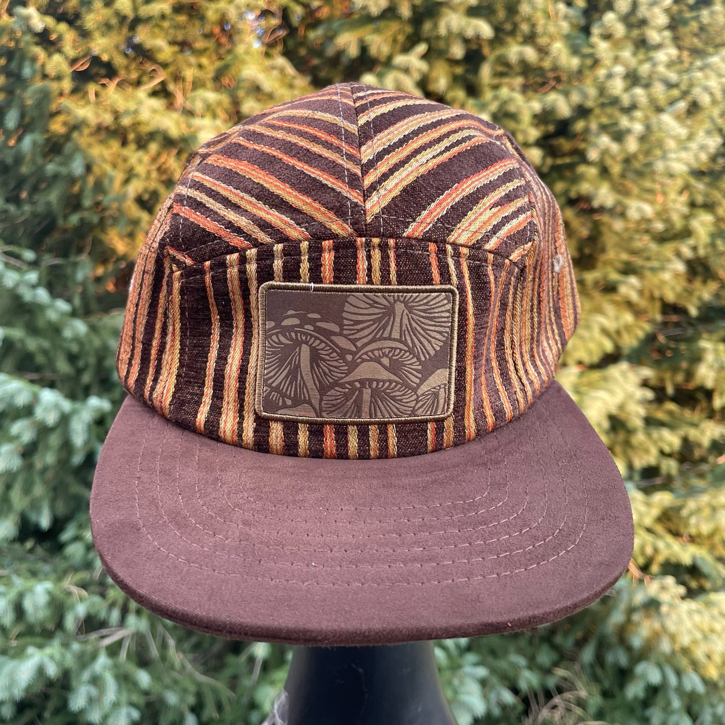 Brown Stripe - 5 Panel - Long Brim