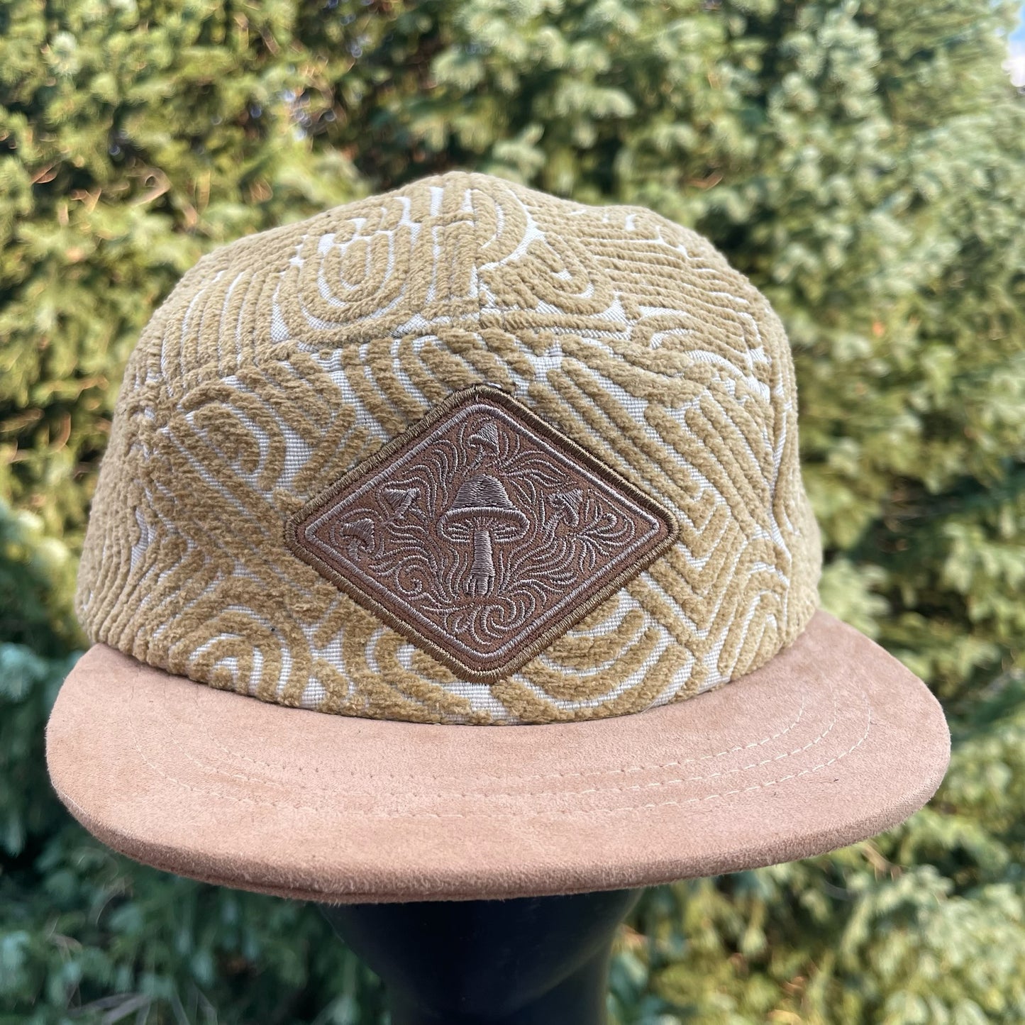 Golden Swirl- 5 Panel Hat - Short Brim