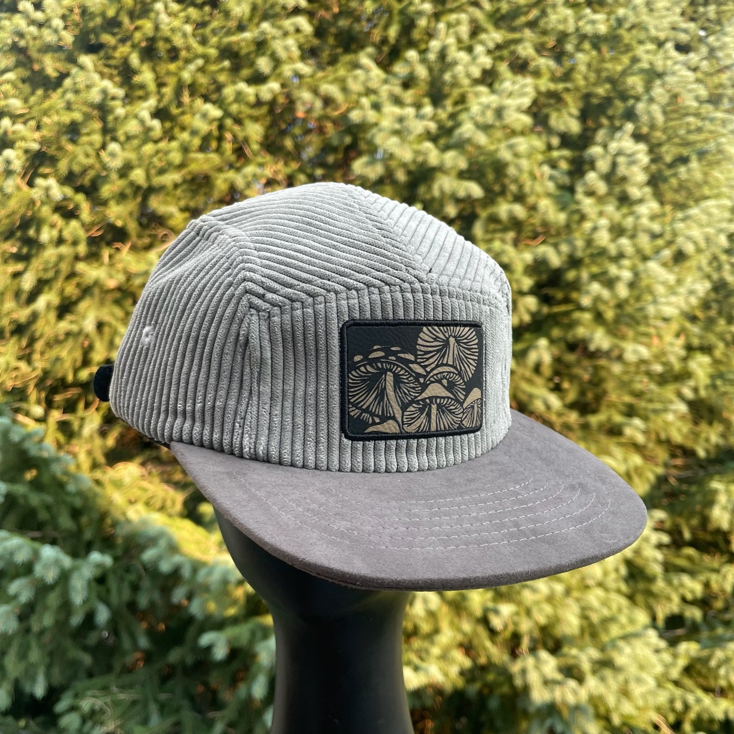 Gray Corduroy - 5 Panel - Long Brim