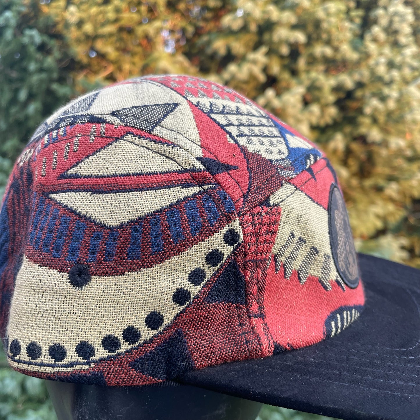 Red Abstract - 5 Panel - Long Brim