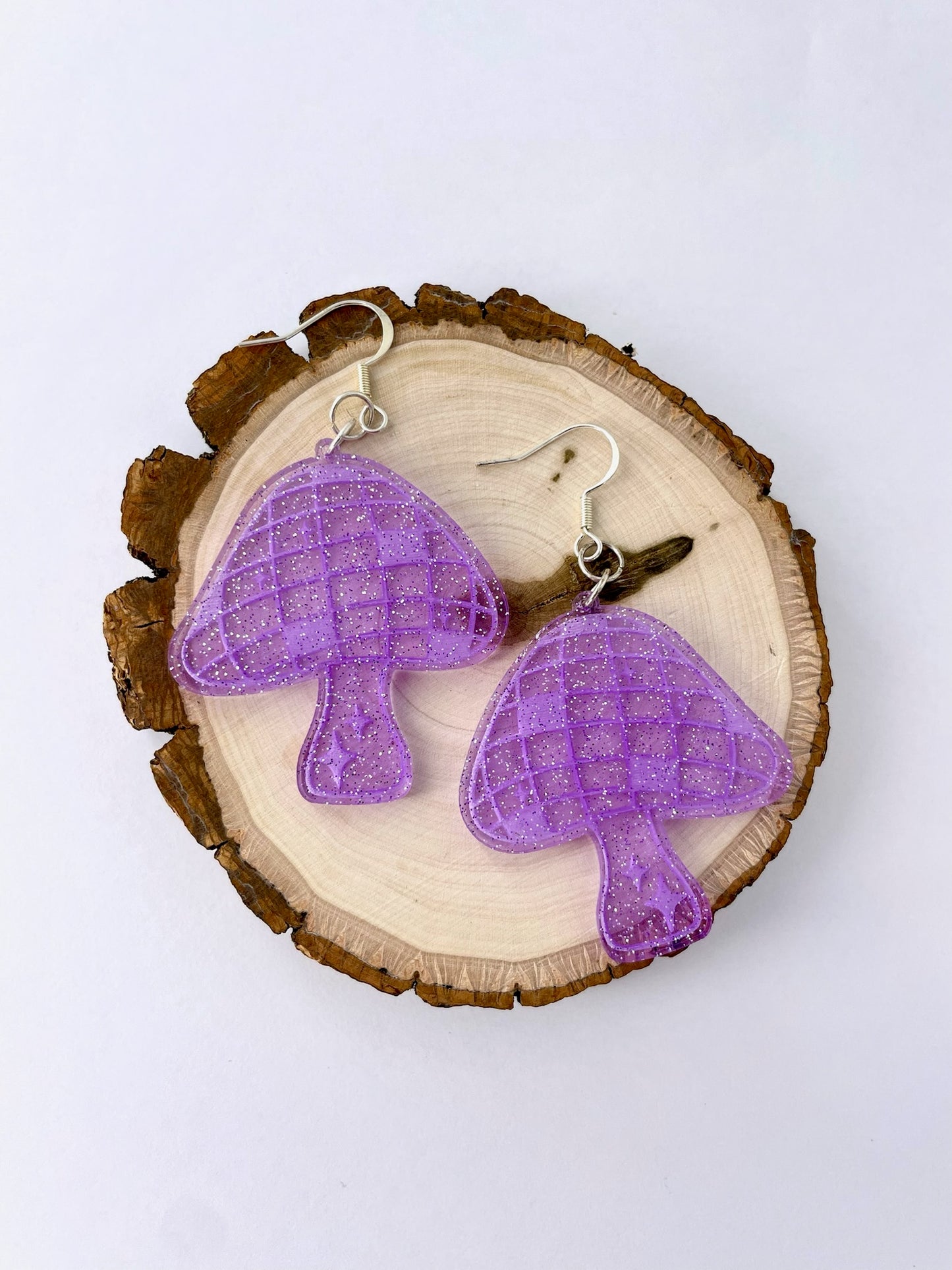 Purple Glitter Disco Mushrooms