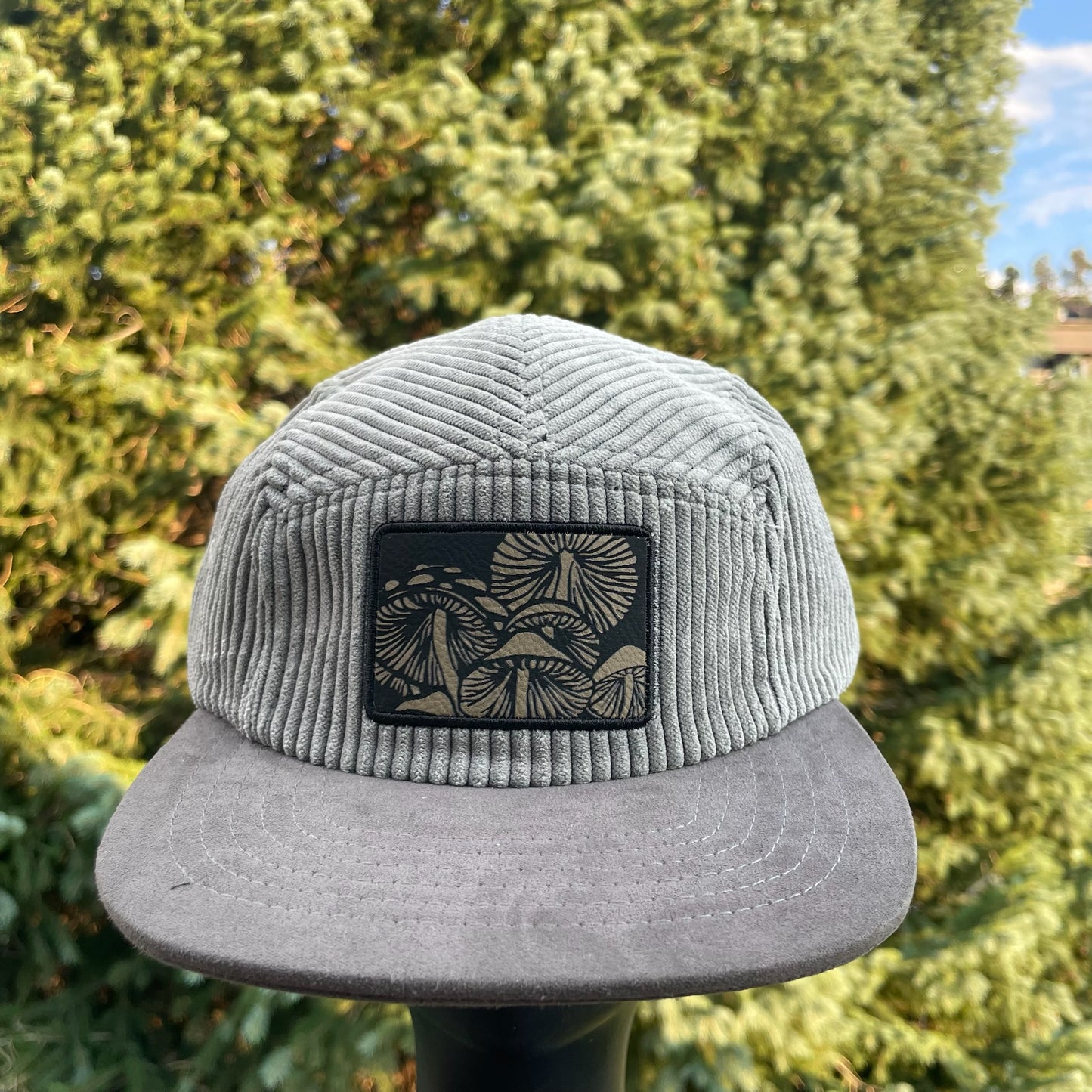 Gray Corduroy - 5 Panel - Long Brim