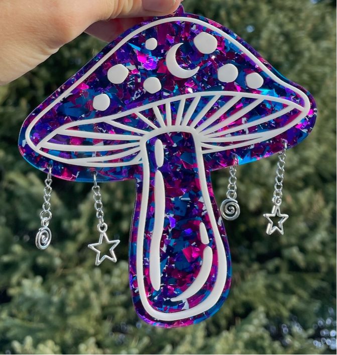 Glitter Mushroom Ornament