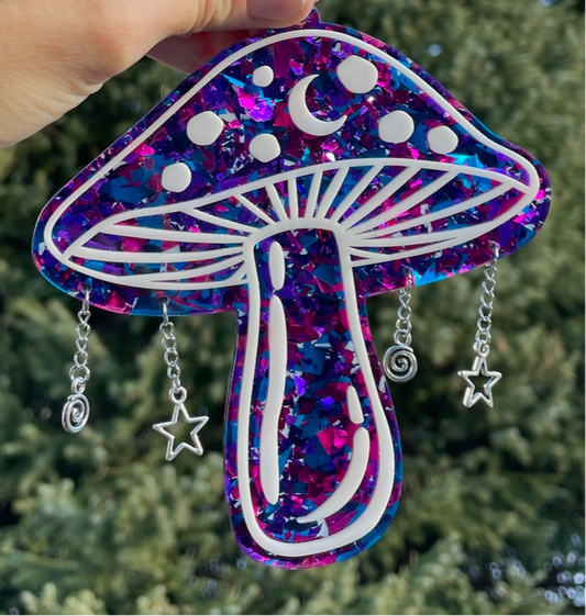 Glitter Mushroom Ornament