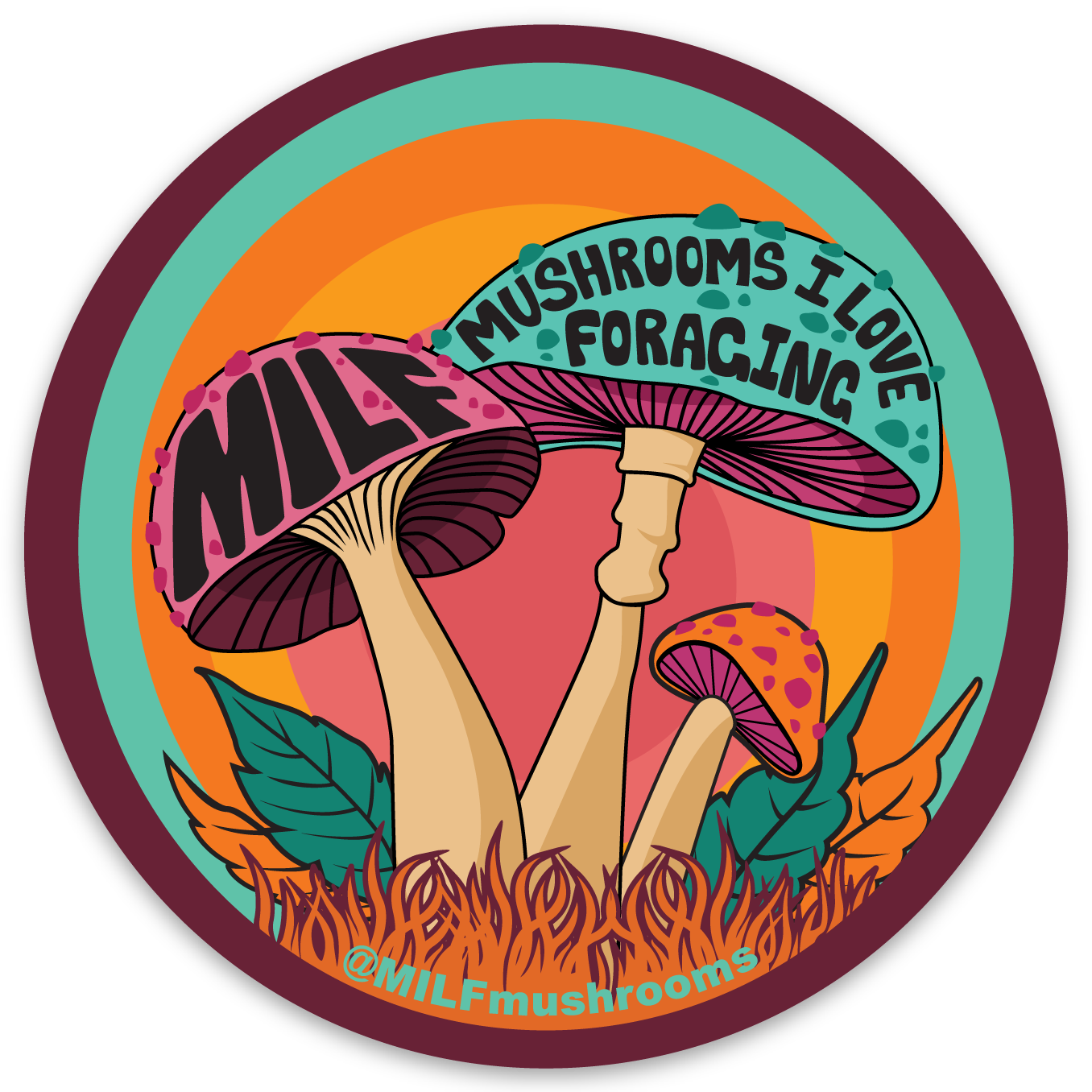 Mushrooms I Love Foraging (Pink/Teal)