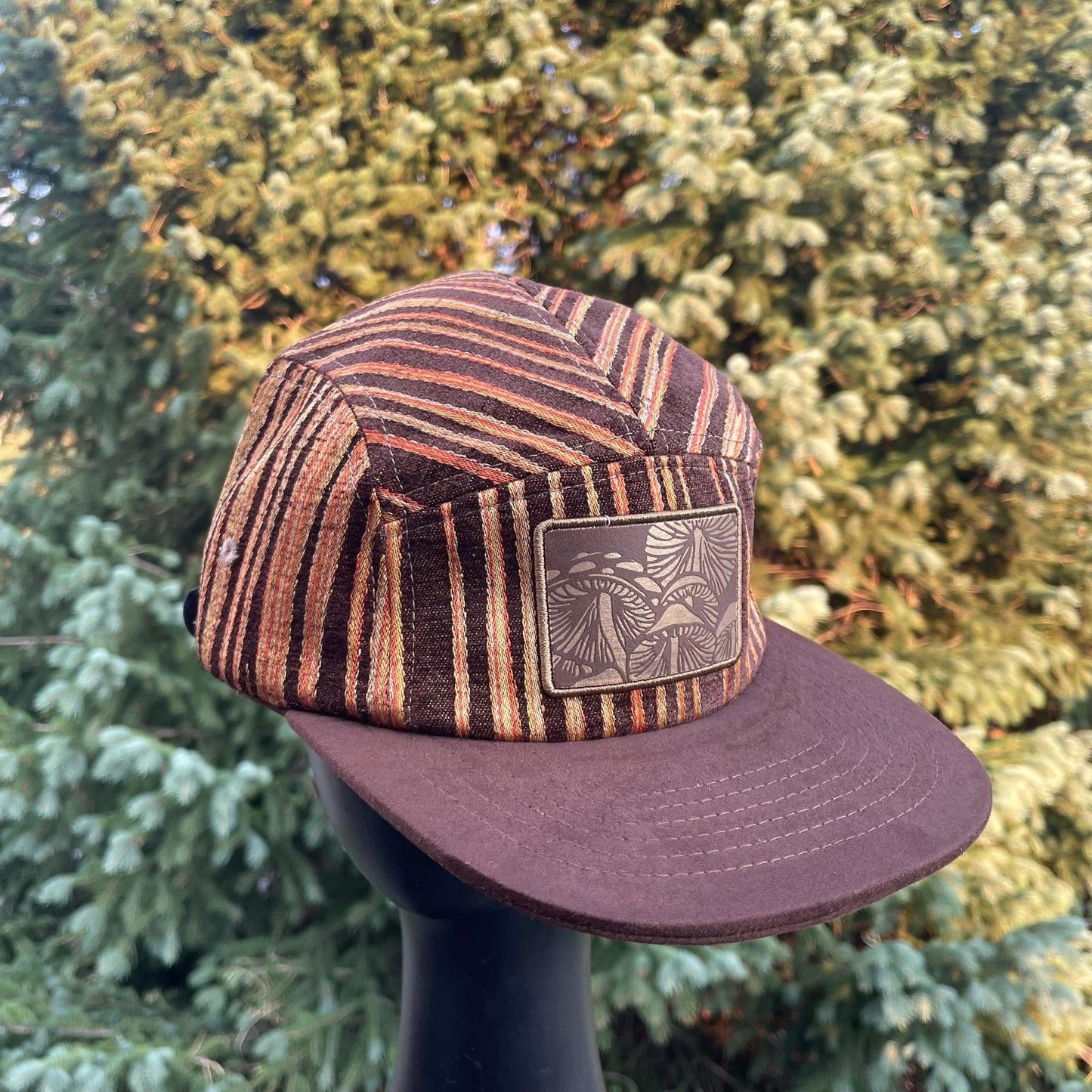 Brown Stripe - 5 Panel - Long Brim