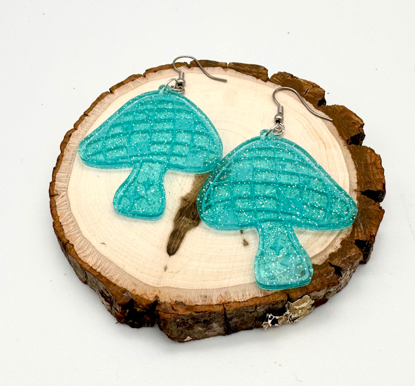 Blue Glitter Disco Mushrooms