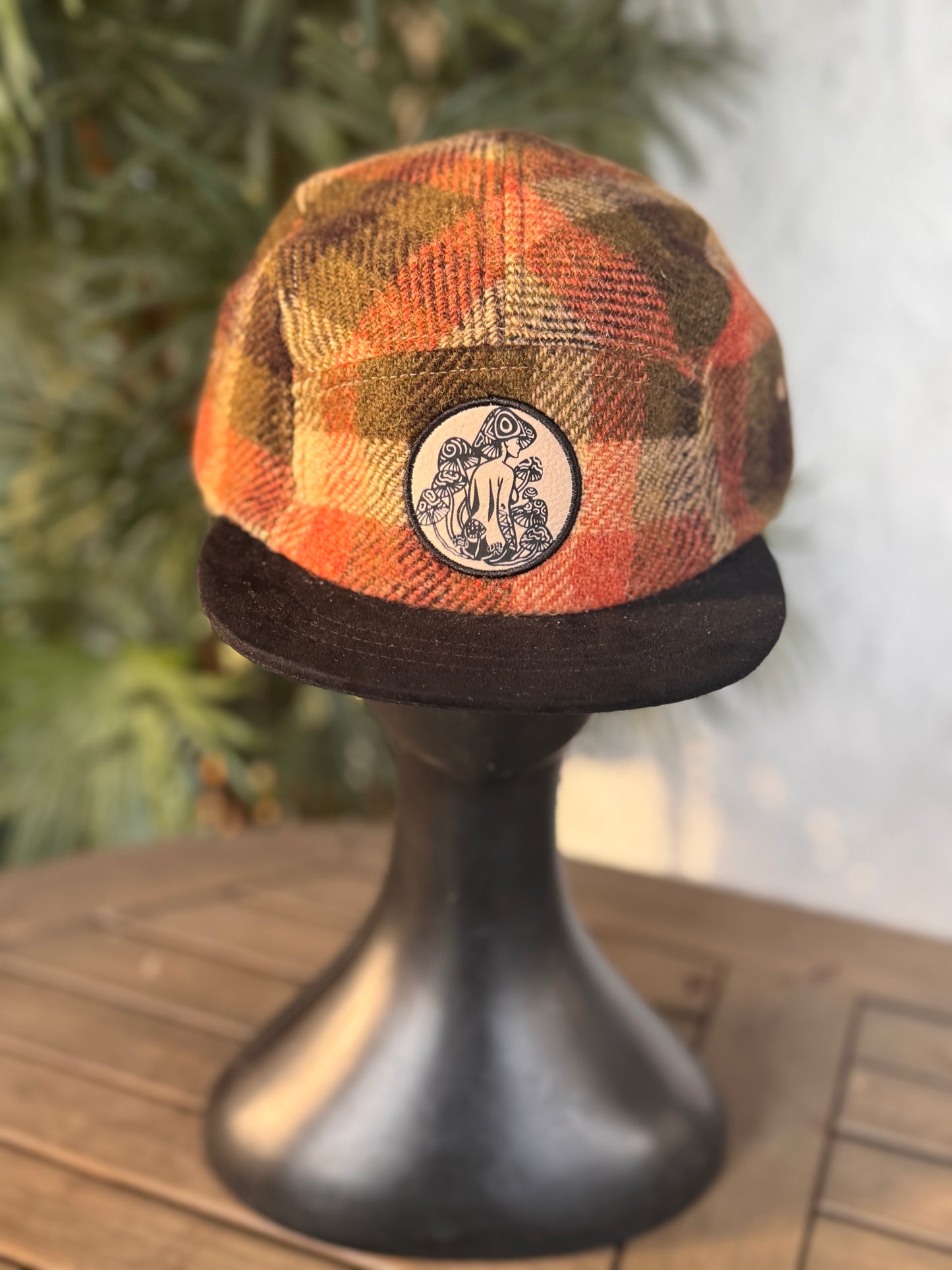 Autumn Plaid- 5 panel - Short Brim
