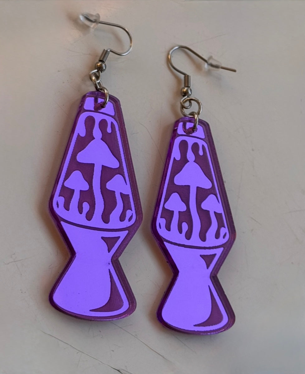 Lava Lamp Mushroom Earrings