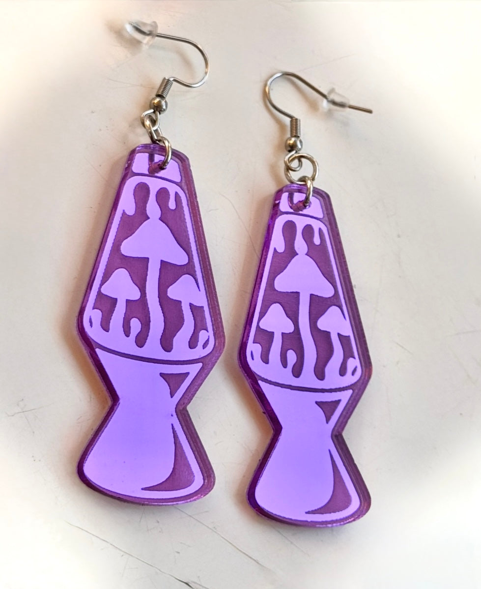 Lava Lamp Mushroom Earrings