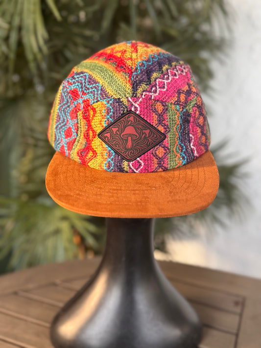 Woven Rainbow - 5 Panel - Long Brim