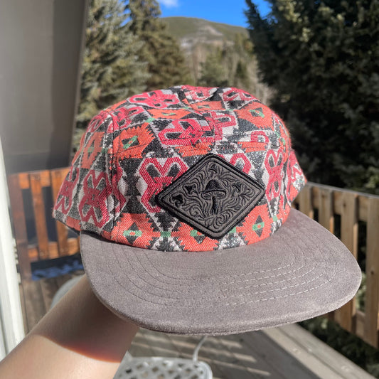 Silver and Pink- 5 Panel (Long Brim)