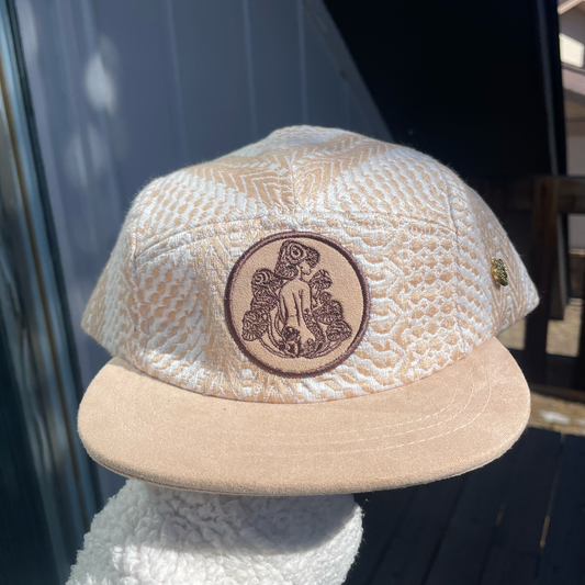 Cream Snake Skin - 5 Panel (Short Brim) 3