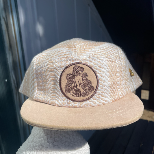 Cream Snake Skin - 5 Panel (Short Brim) 2