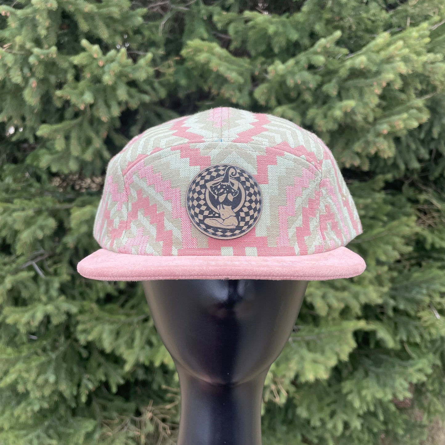Pink chiffon - 5 Panel Hat - Short Brim