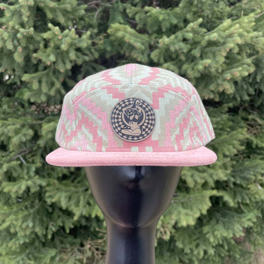 Pink chiffon - 5 Panel Hat - Short Brim