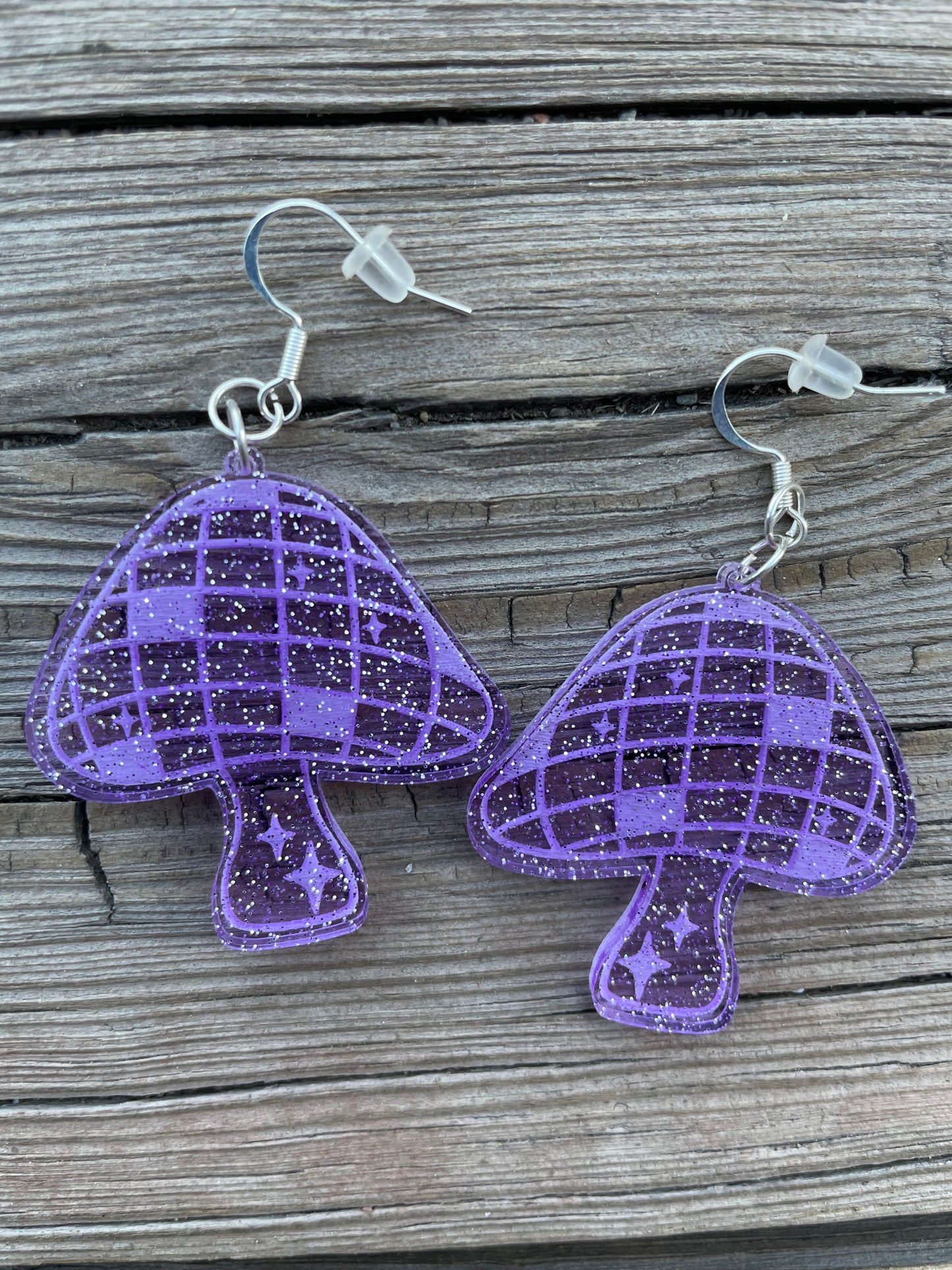 Purple Glitter Disco Mushrooms